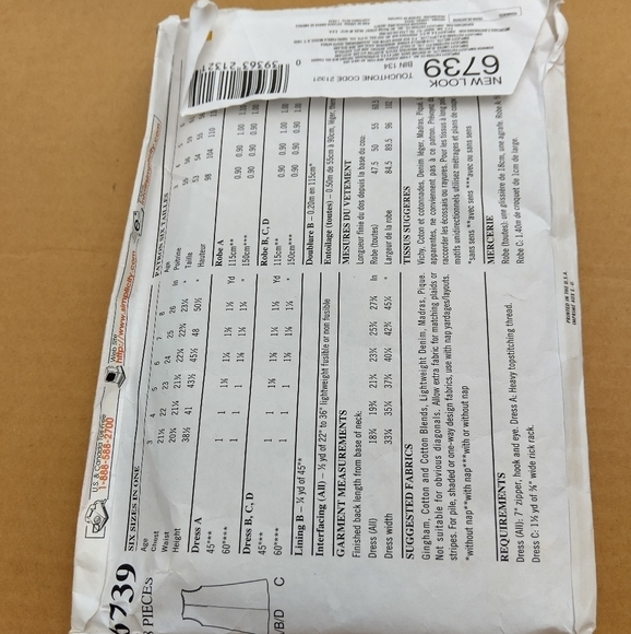 New Look Simplicity Sewing Pattern 6739 Girls Dresses Dress Sizes 3-8 - Picture 2 of 2